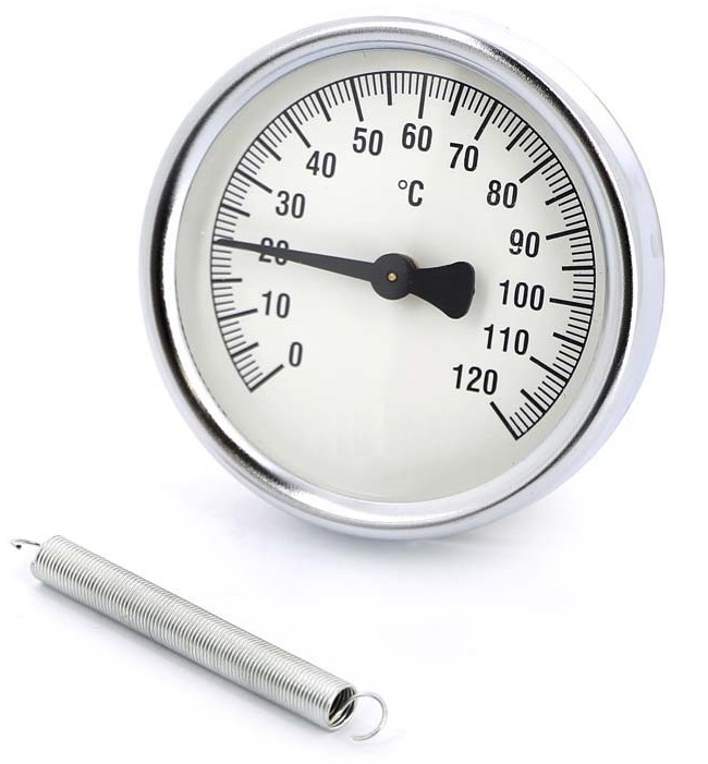 Термометр биметаллический "VIEIR" (0-120°С / Ø63mm.) с пружиной
