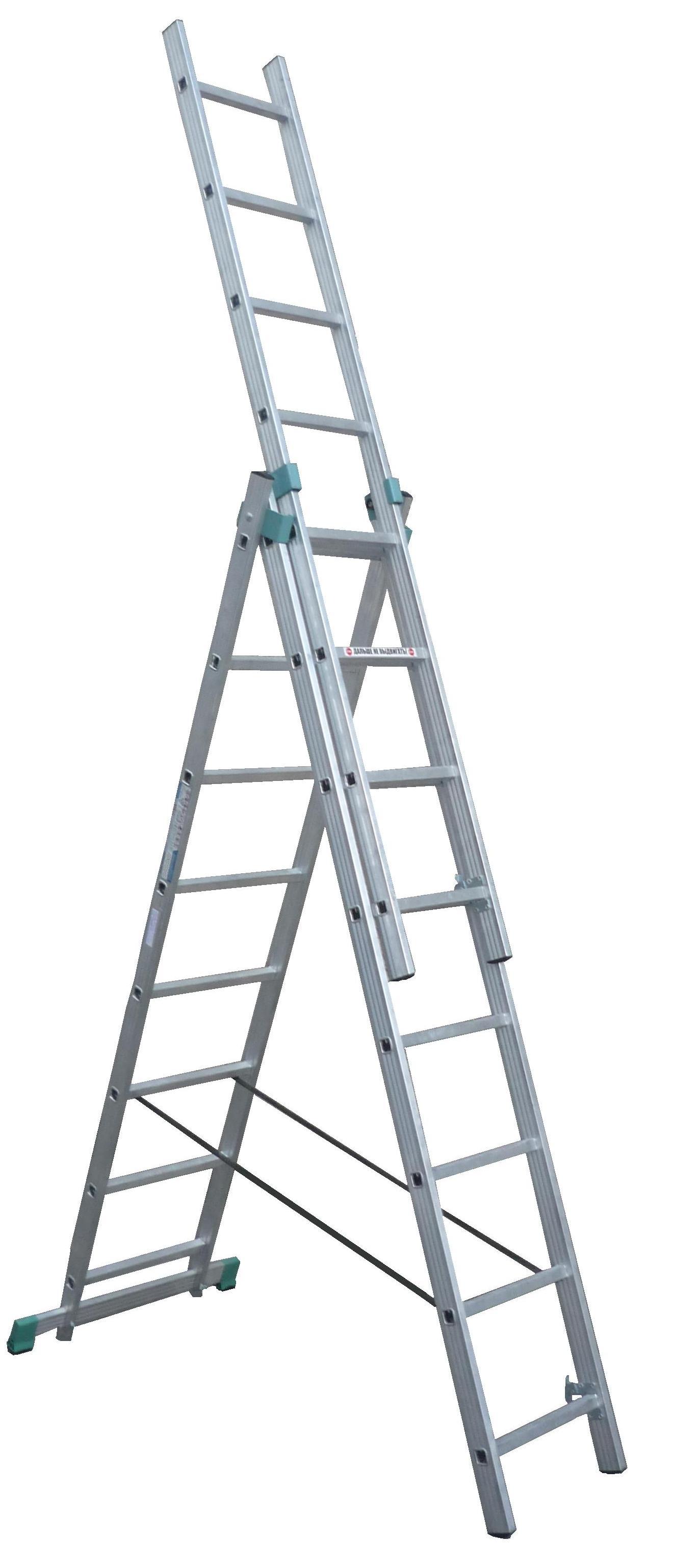 картинка Лестница Алюминиевая трёхсекционная ЛА 3*9 от магазина Пермская Тепловая компания