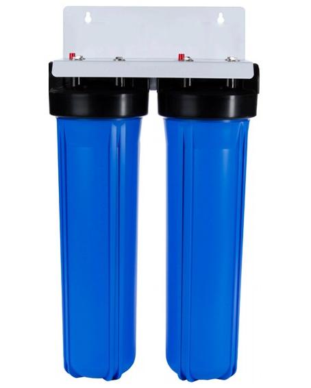 Магистральный 2-ой фильтр для холодной воды 20L большой производительности с картриджем- 1" (синяя колба)