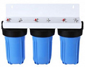 Магистральный 3-ой фильтр для холодной воды 10L большой производительности с картриджем- 1" (синяя колба)